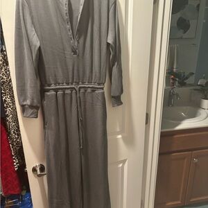 Madden Girl flare leg Charcoal Long Sleeve romper